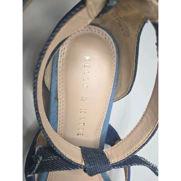 Kelly & Katie Cheribeth, Denim W Bows, Espadrilles Wedge, Zipper Detail 8.5 NWOT - Picture 9 of 11